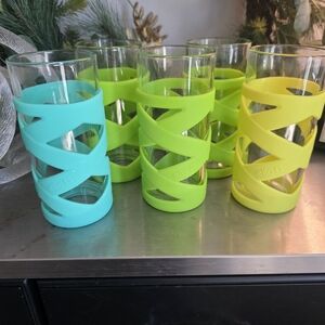 Silicone-Wrapped Glass Tumbler Set in Teal, Lime & Yellow - (Brand: )